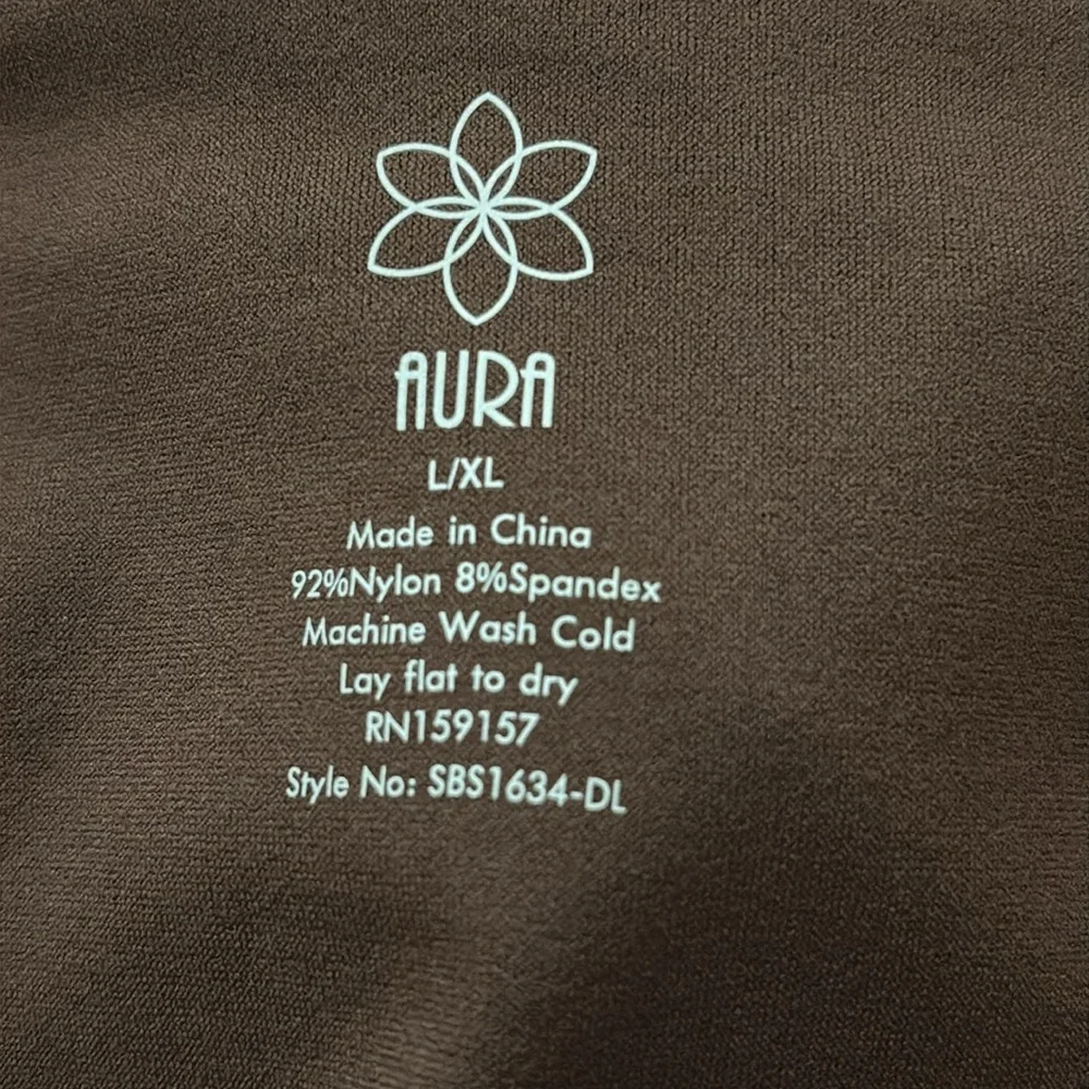 AURA Sleeveless Thong tank top Bodysuit ultra stretch deep chocolate brown L XL - Picture 11 of 17